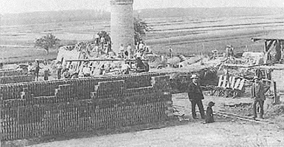 Bau des Anspacher Ringofens 1901 Bau des Anspacher Ringofens 1901